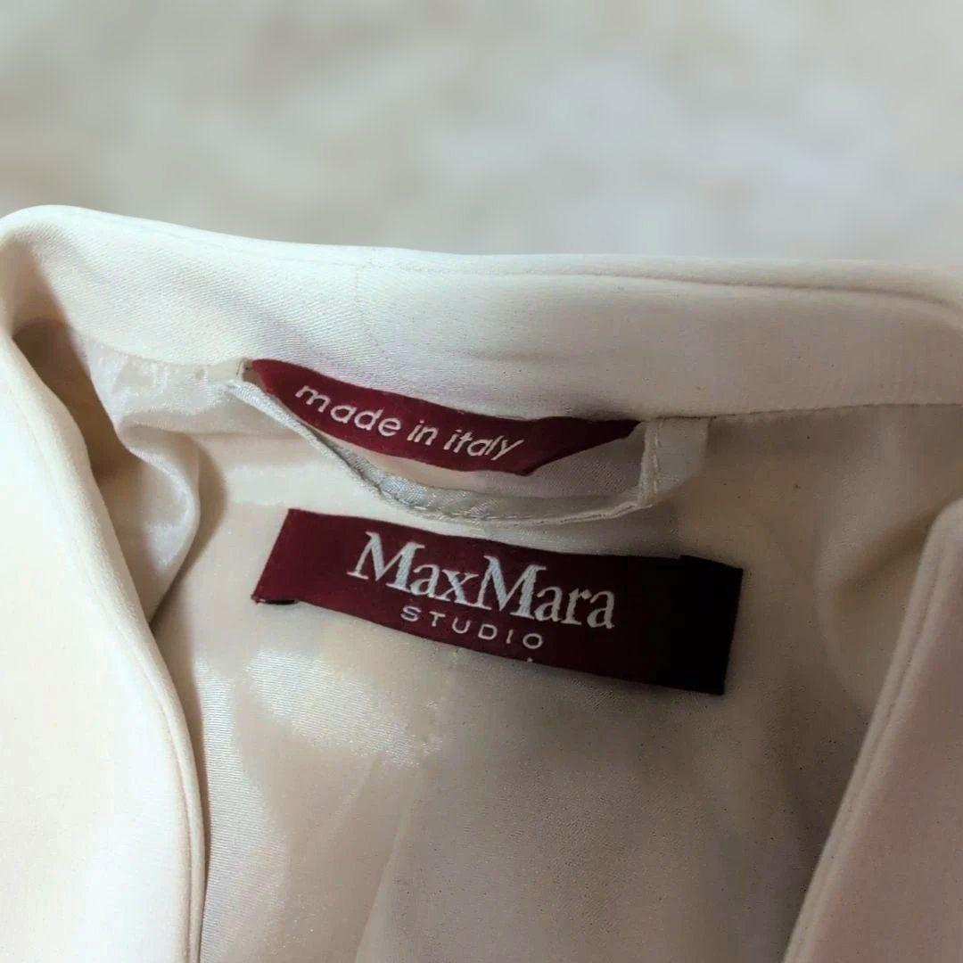 MaxMara STUDIO マックスマーラ ノーカラー ジャケット ベルト