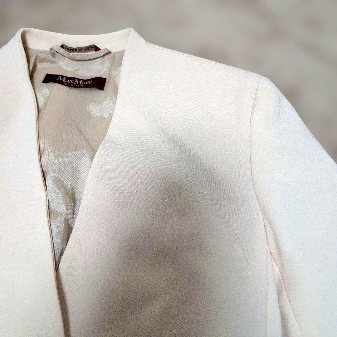 MaxMara STUDIO マックスマーラ ノーカラー ジャケット ベルト