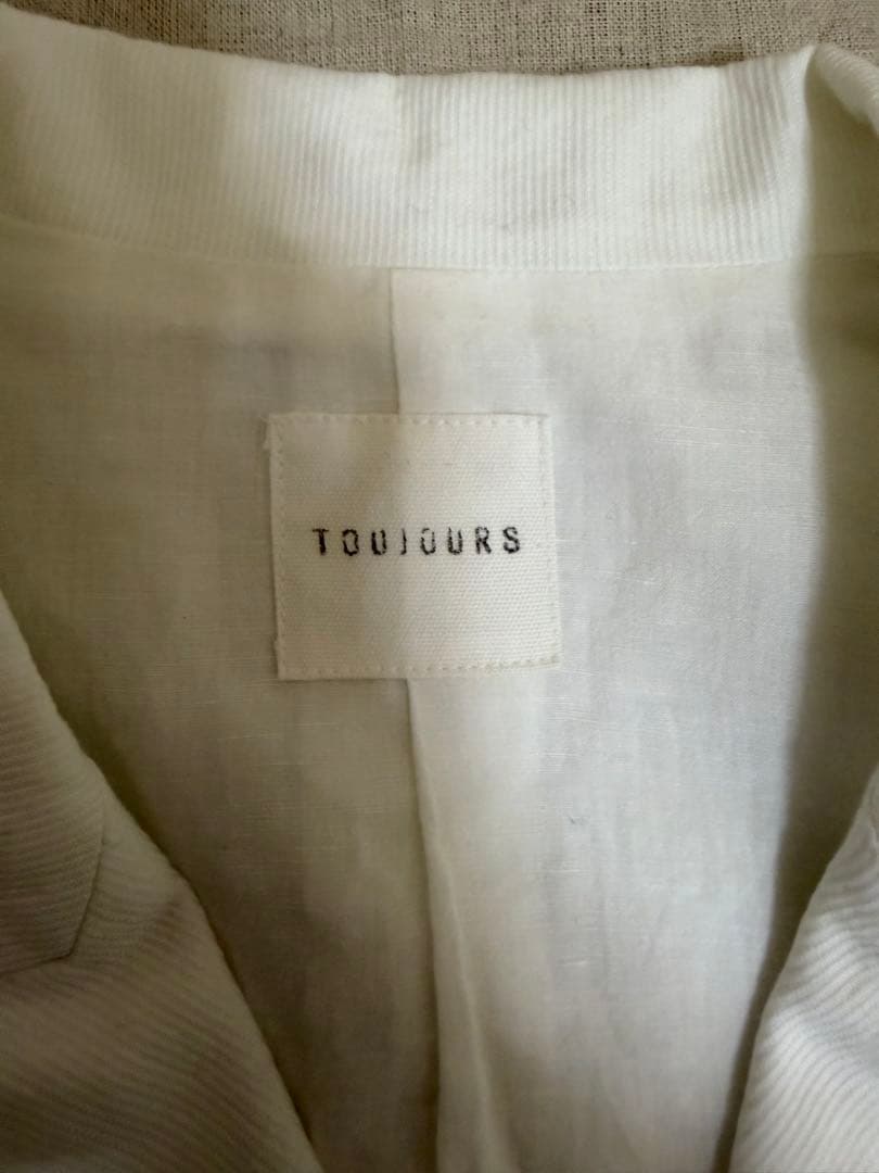 未使用　TOUJOURS ホワイト テーラードジャケット　日本製　コットン