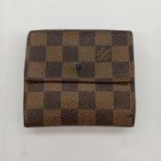 Louis Vuitton ダミエ ブラウンレザー三つ折り財布