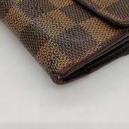 Louis Vuitton ダミエ ブラウンレザー三つ折り財布