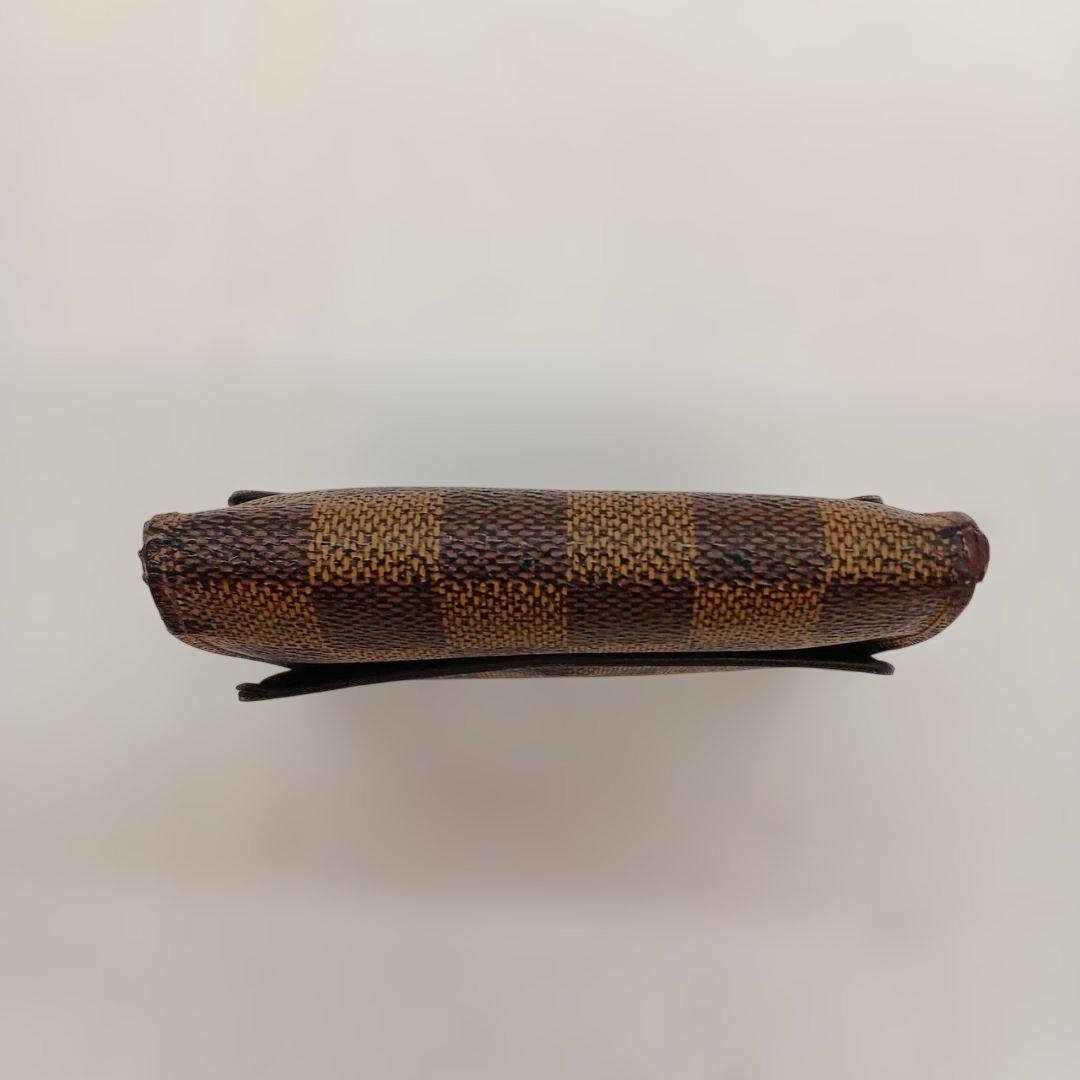 Louis Vuitton ダミエ ブラウンレザー三つ折り財布