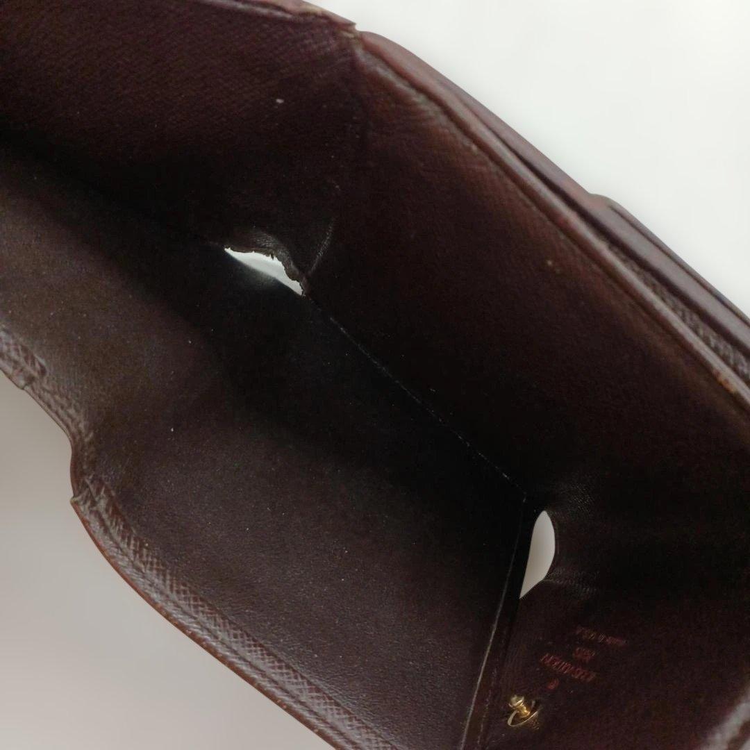Louis Vuitton ダミエ ブラウンレザー三つ折り財布
