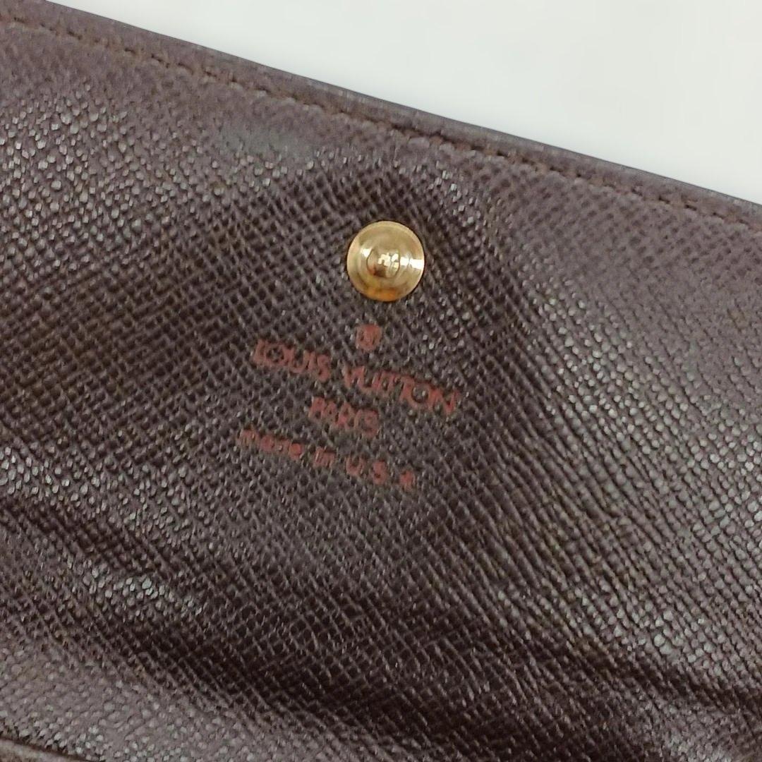 Louis Vuitton ダミエ ブラウンレザー三つ折り財布