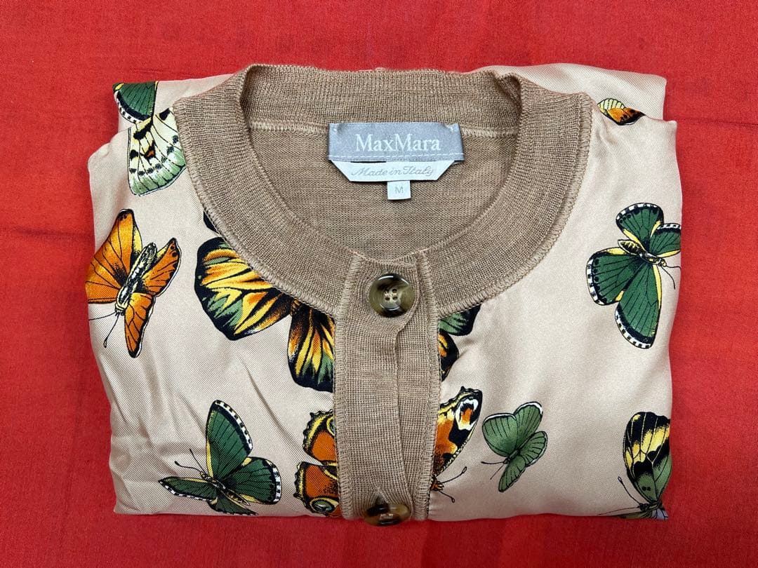 た*き様 MaxMara ニットカーディガン　Mサイズ（シルク＆バージンウール）