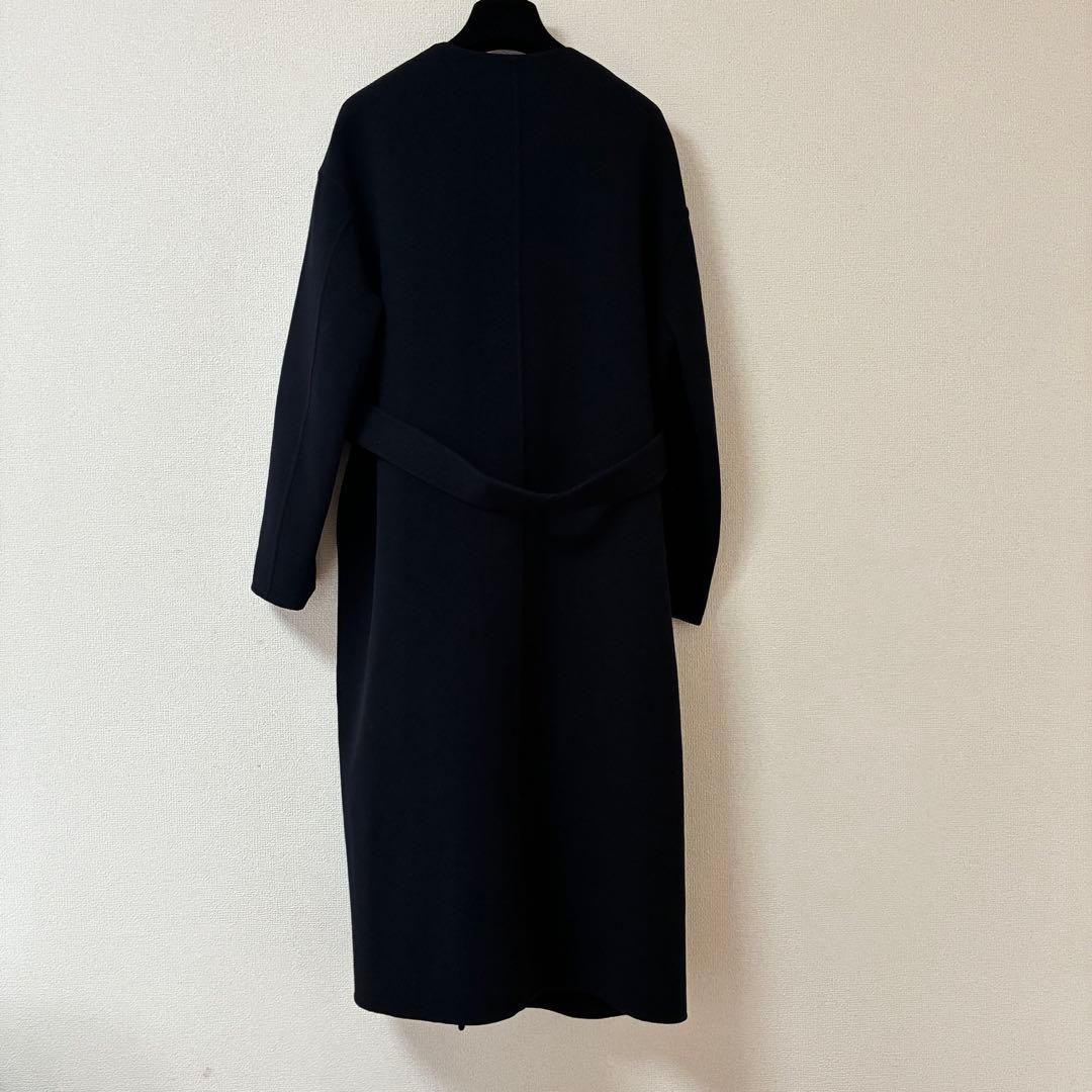 UNITED ARROWS UGCB ダブルフェイス ノーカラーコート 紺　38