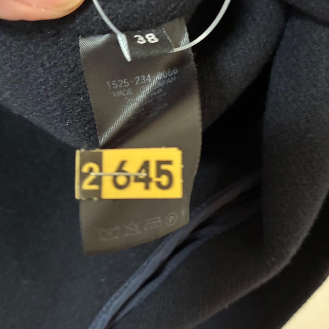 UNITED ARROWS UGCB ダブルフェイス ノーカラーコート 紺　38