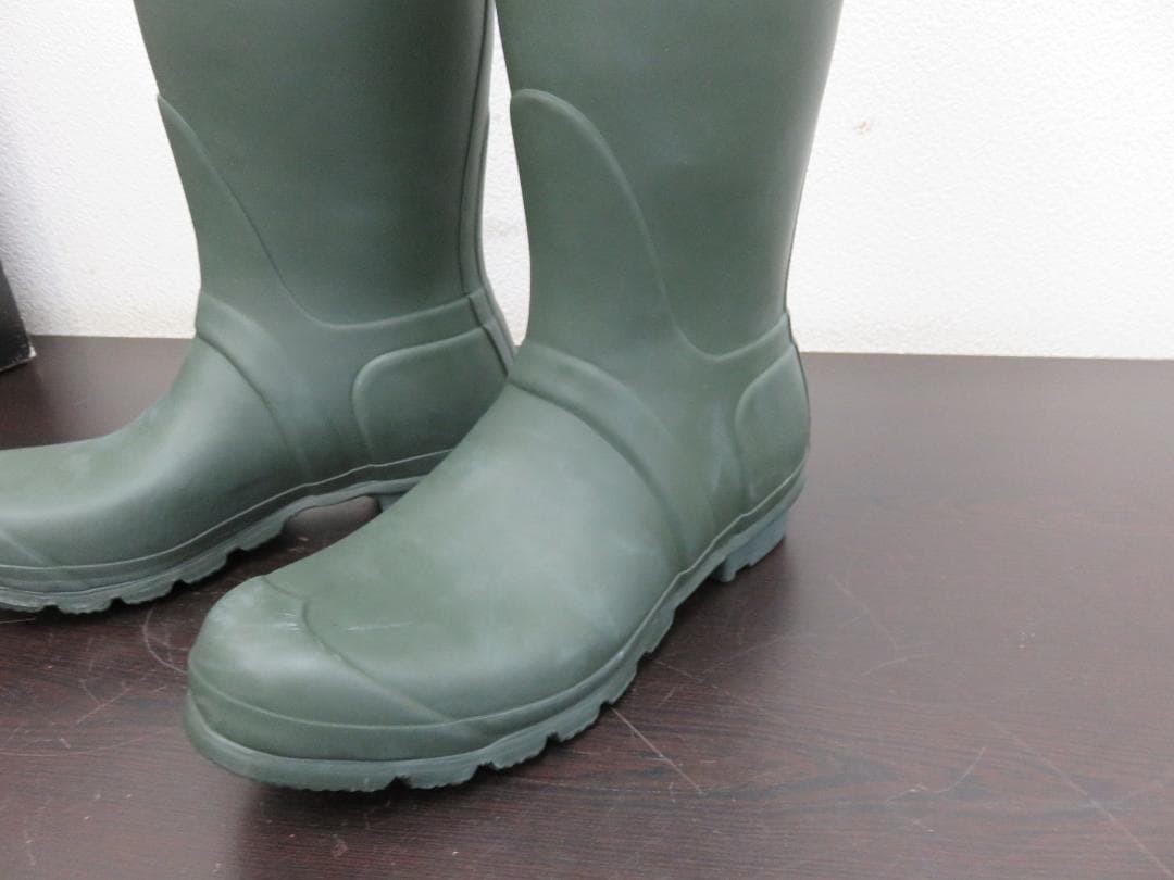 HUNTER ハンター レインブーツ グリーン 長靴 バックル付き UK6
