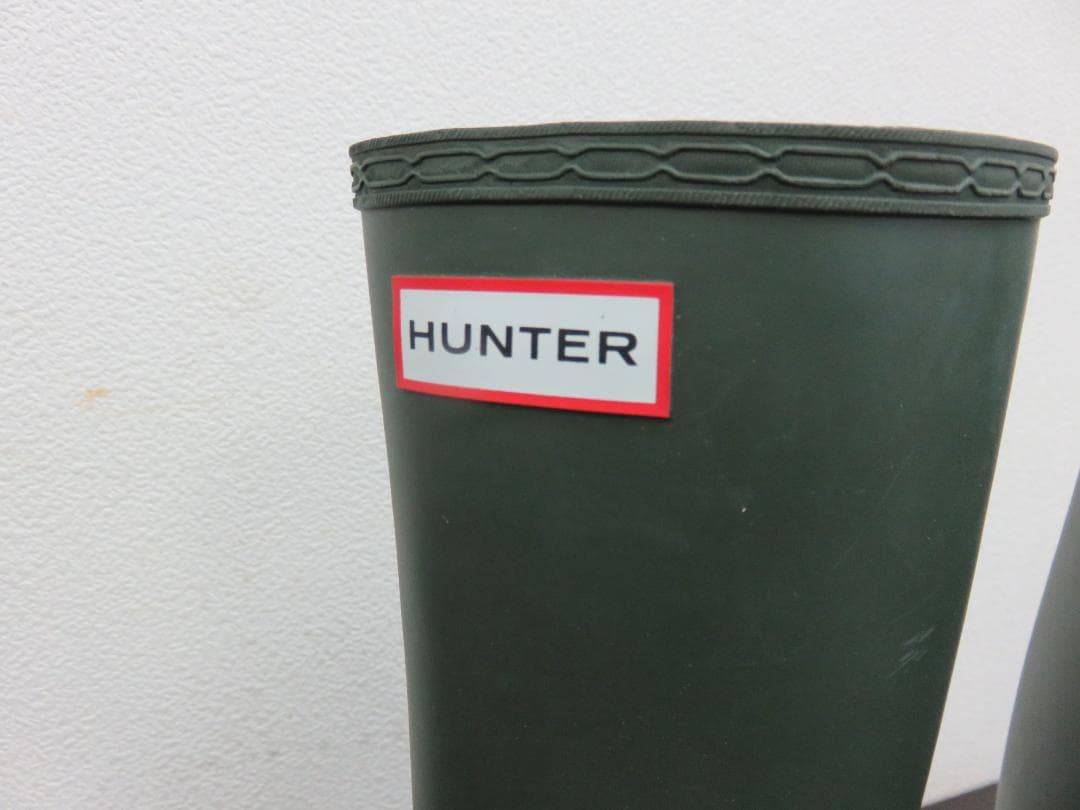 HUNTER ハンター レインブーツ グリーン 長靴 バックル付き UK6