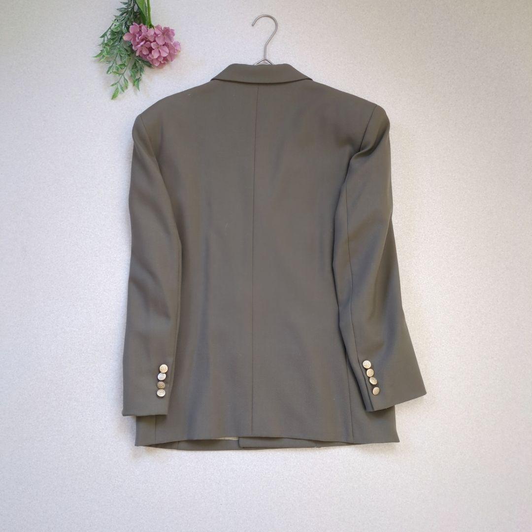 【良品✨️】ダブルブレストウールジャケット 金ボタン　ブラウンテーラード