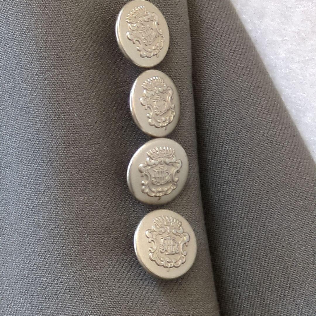 【良品✨️】ダブルブレストウールジャケット 金ボタン　ブラウンテーラード
