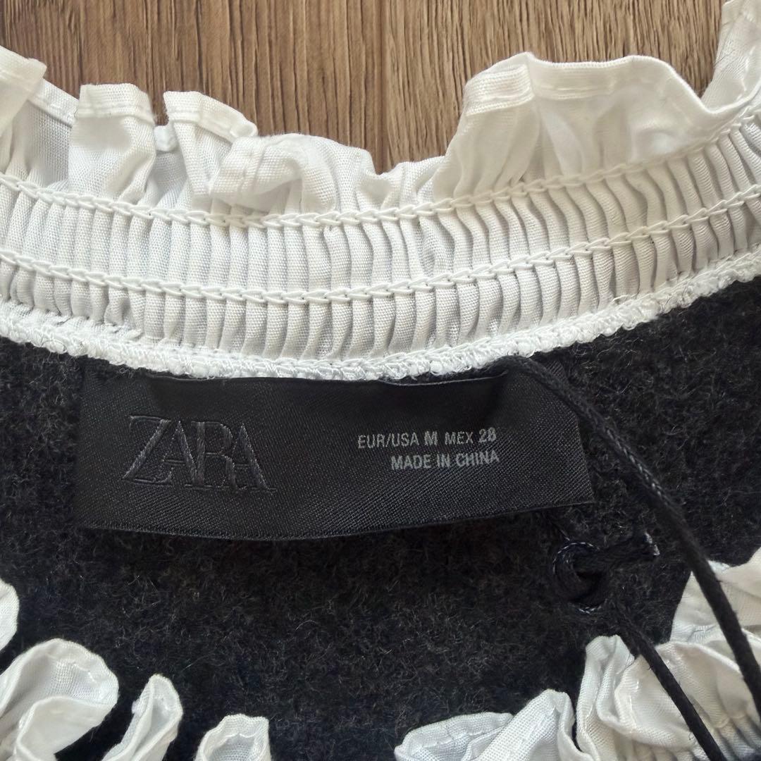 ZARA 新品未使用　ポプリンコンビニットジャケット　トップス　カーディガン