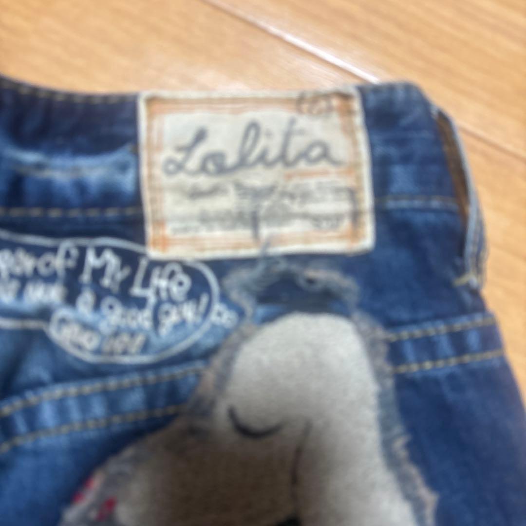 Lalita キャラクター刺繍 デニムパンツ新品。XXS。