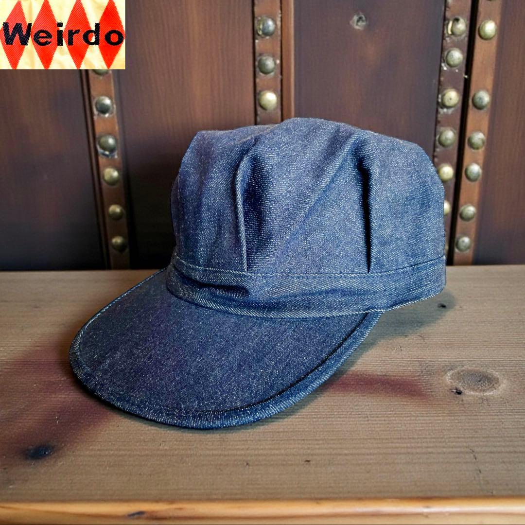 美品 WEIRDO 赤耳デニム ワークキャップ ウィアード デニムキャップ 濃紺