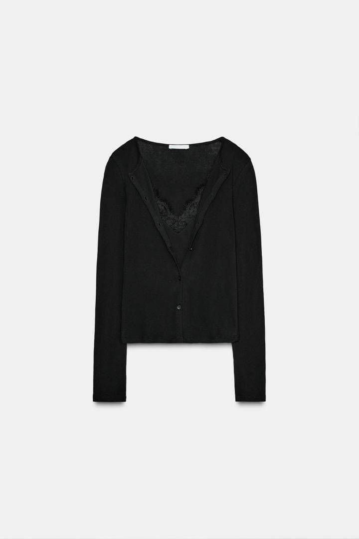 ZARA 　コンビネーションレーストップジャケット S