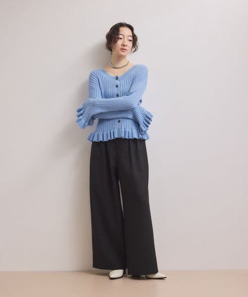 今季　アダムエロペ　【WEB限定】2WAYフリルリブカーディガン
