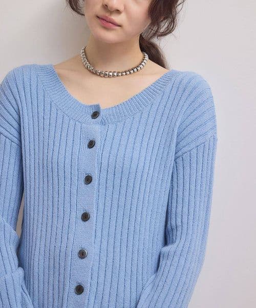 今季　アダムエロペ　【WEB限定】2WAYフリルリブカーディガン