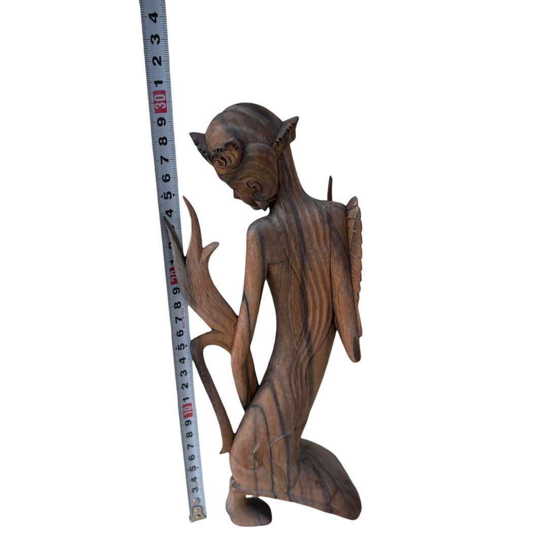 バリ島 木彫り オブジェ 置物 彫刻 民族工芸 ハンドメイド 高さ約30cm