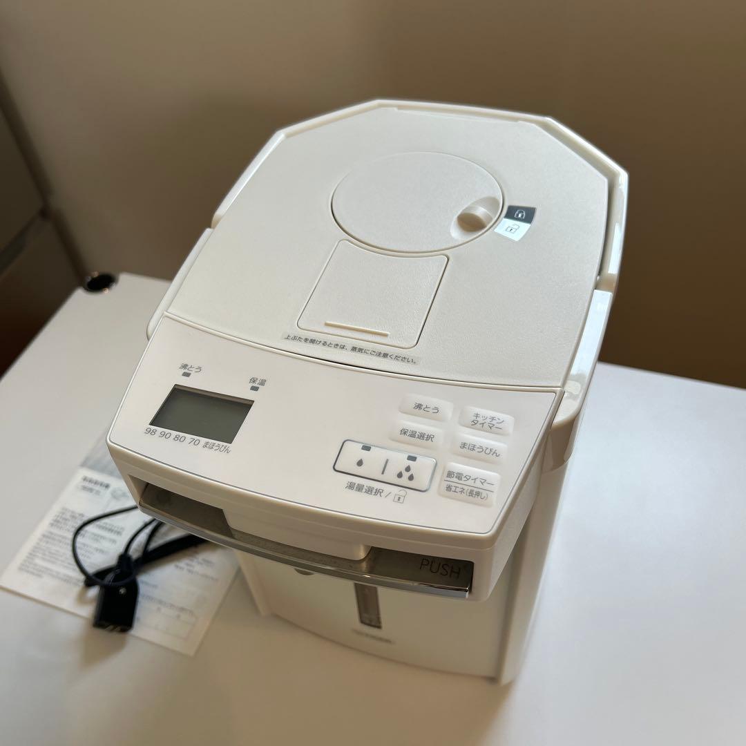 美品❗️新型2026年購入、2025年製タイガー 電気ポット 3L、白、蒸気レス