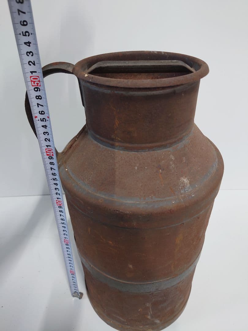 アンティーク ミルク缶 牛乳缶 金属製 茶色