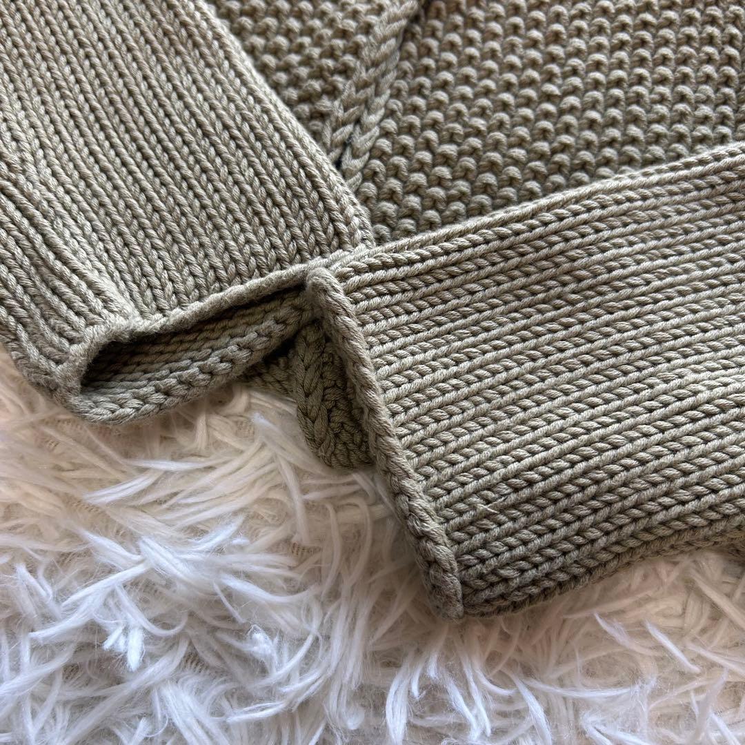 美品　極上イタリア製FABIANA FILIPPI 高級ニットジャケット カーキ
