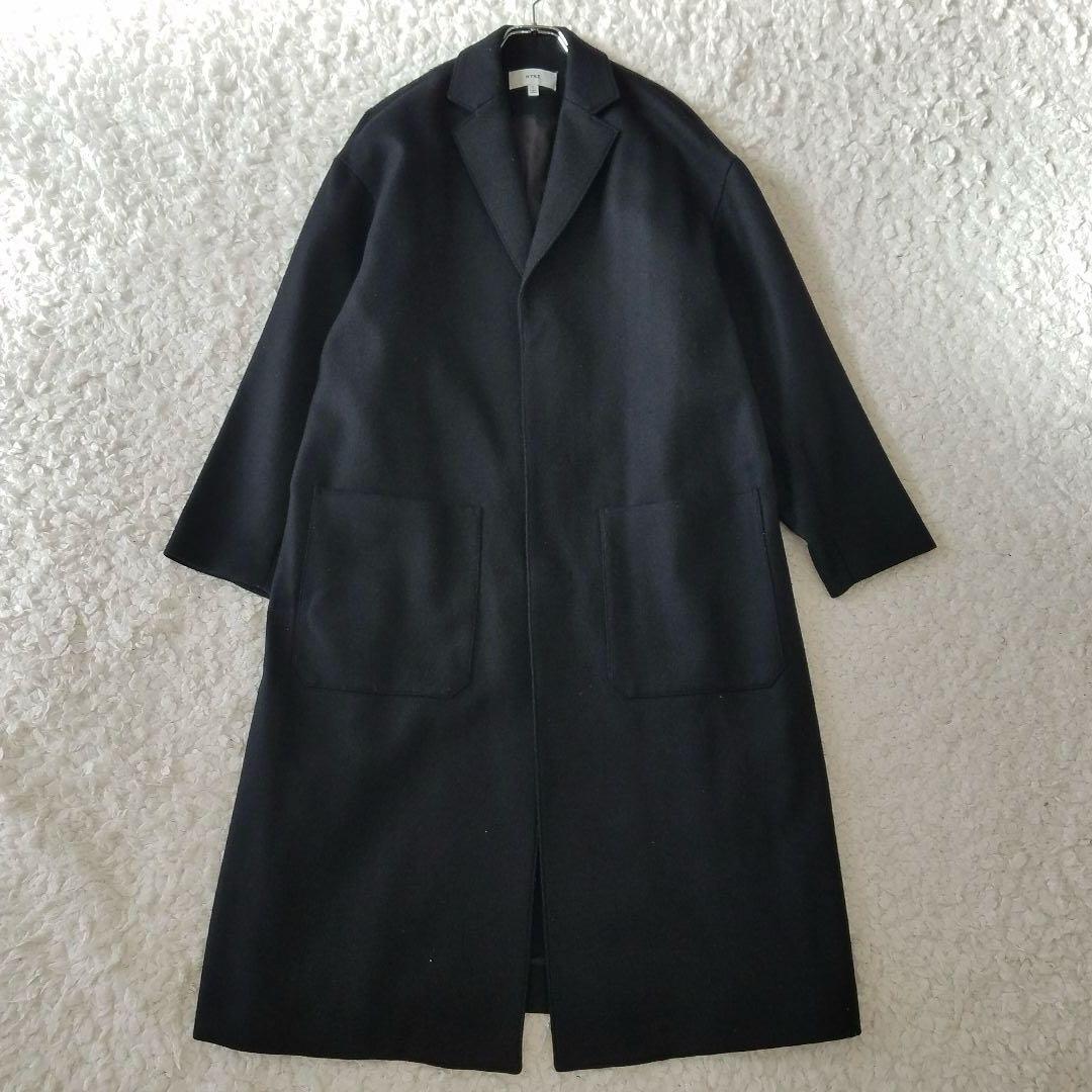 美品✨ハイク WOOL SHOP COAT ロングコート チェスター ブラック