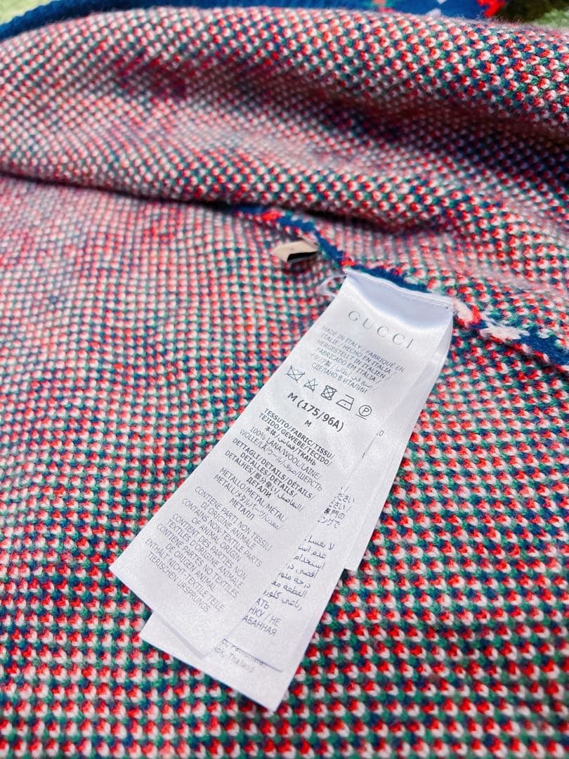 【美品】GUCCI GG柄×チェック柄ニットカーディガン