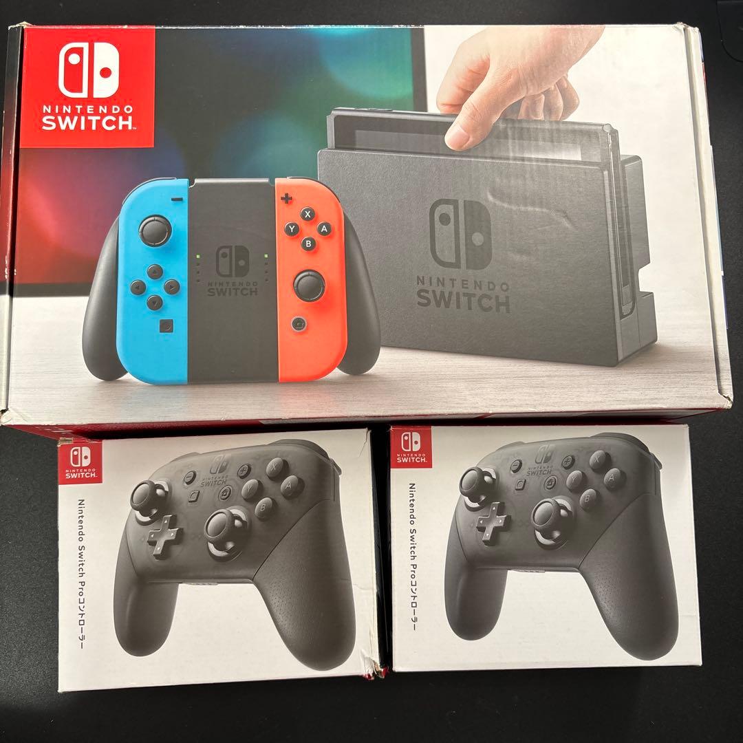 【一部ジャンク・本体美品】Switch 本体セット ＆ プロコン2台 まとめ売り