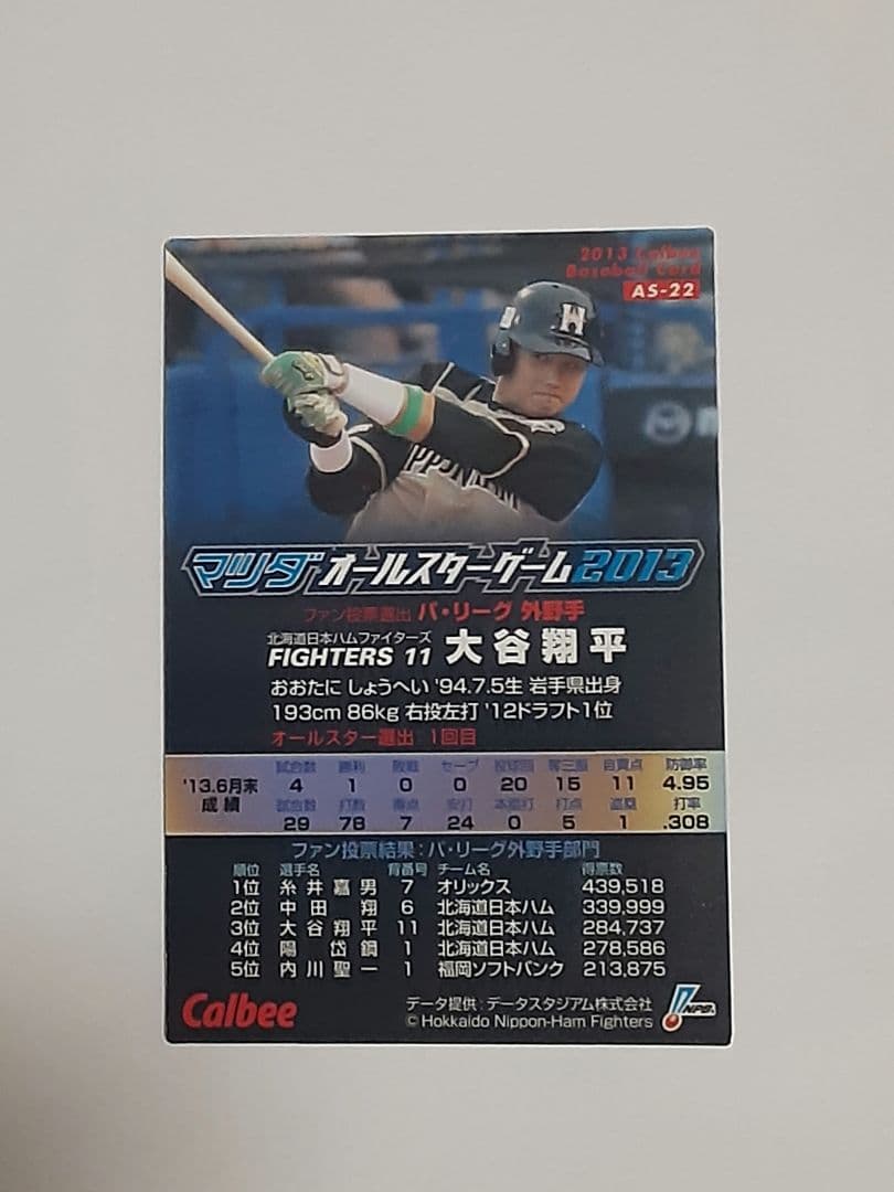 大谷翔平★カルビープロ野球チップス　ルーキーカード