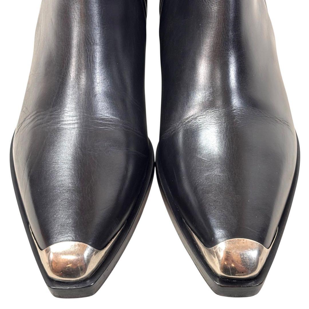 美品 サルトル 35 22 サイドゴア ブーツ レザー トゥキャップ ブラック