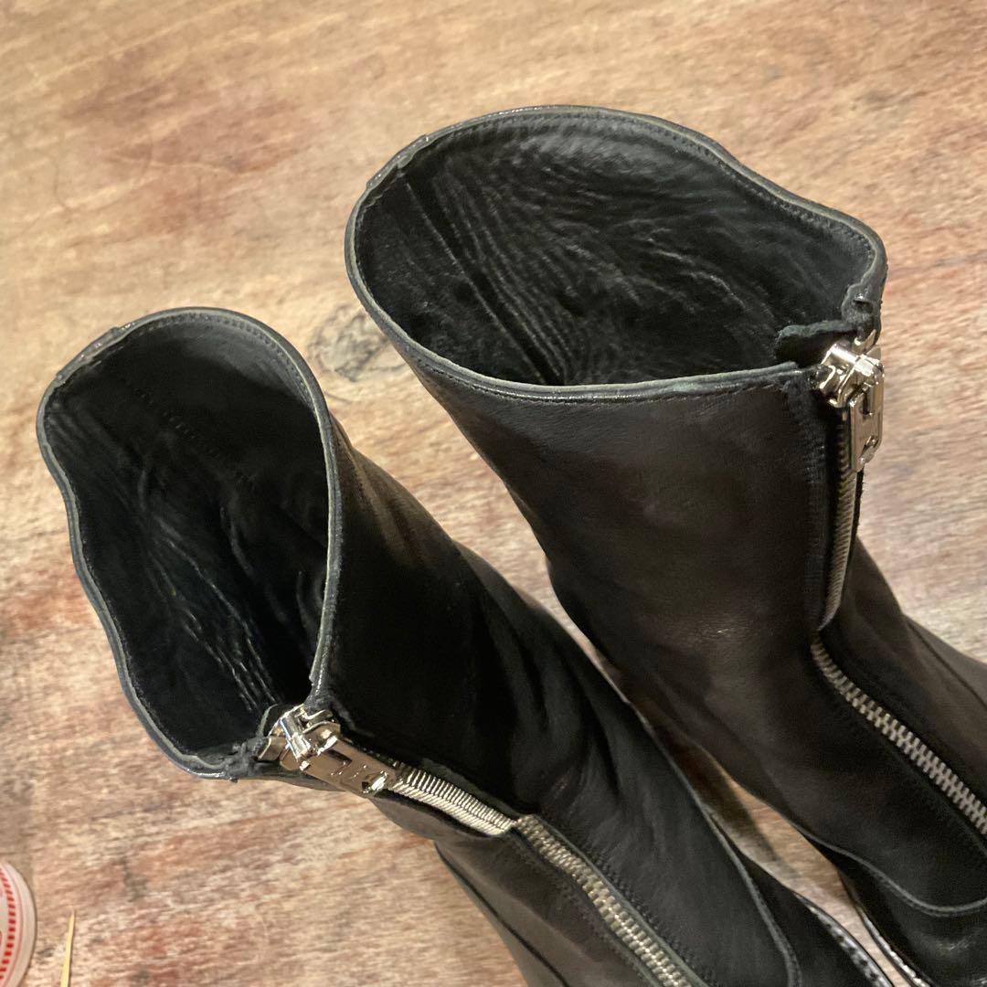 美品！pas de calais パドカレ レザー ジップ ブーツ ブラック 黒