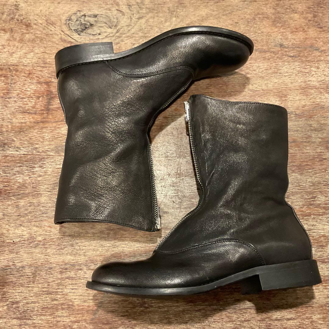 美品！pas de calais パドカレ レザー ジップ ブーツ ブラック 黒
