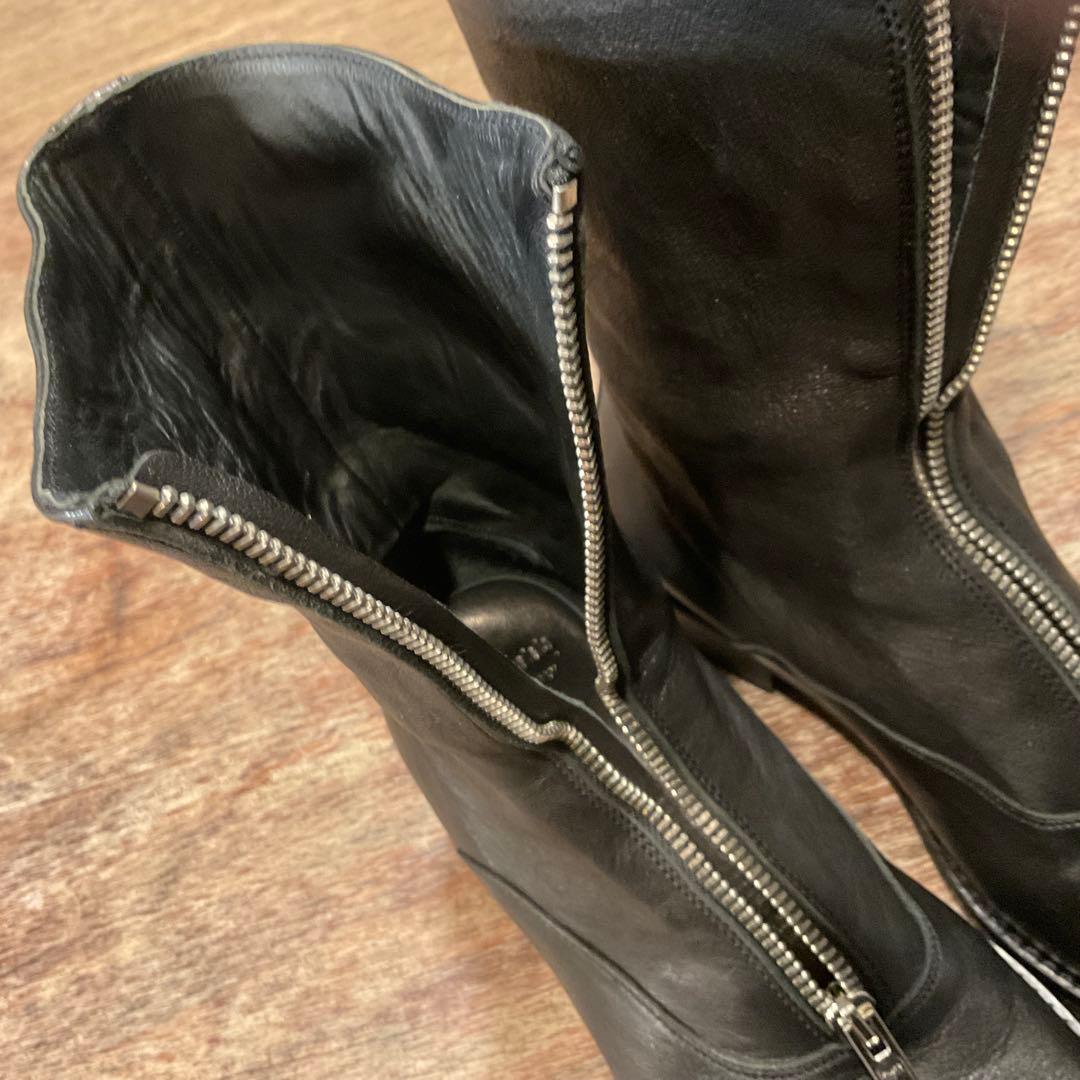 美品！pas de calais パドカレ レザー ジップ ブーツ ブラック 黒