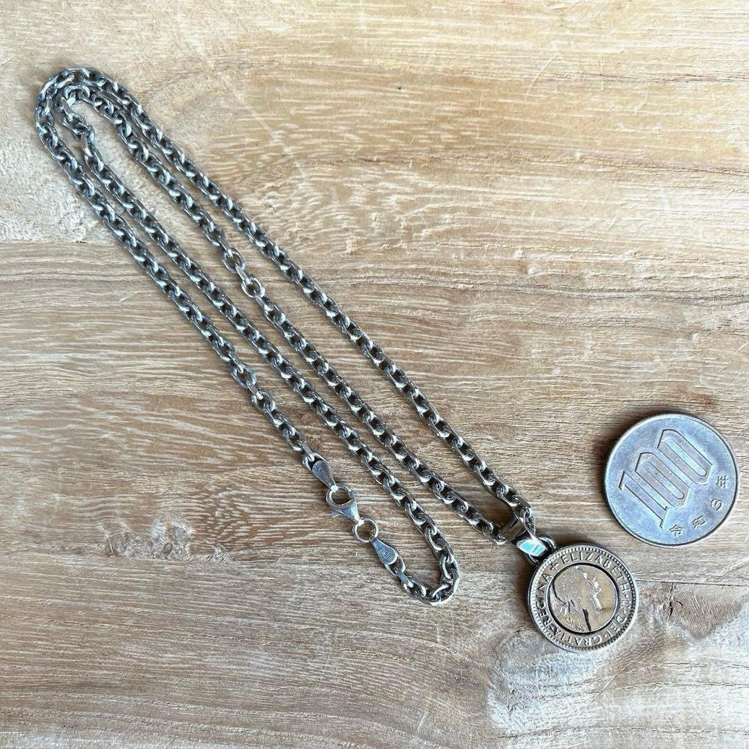 アクアシルバー 幸せの 6ペンス  モチーフ SILVER ネックレス