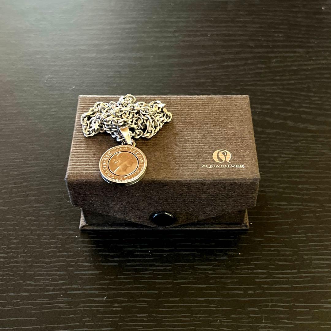 アクアシルバー 幸せの 6ペンス  モチーフ SILVER ネックレス