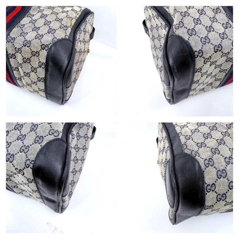 希少デザイン GUCCI ボストンバッグ GGスプリーム シェリーライン 大容量