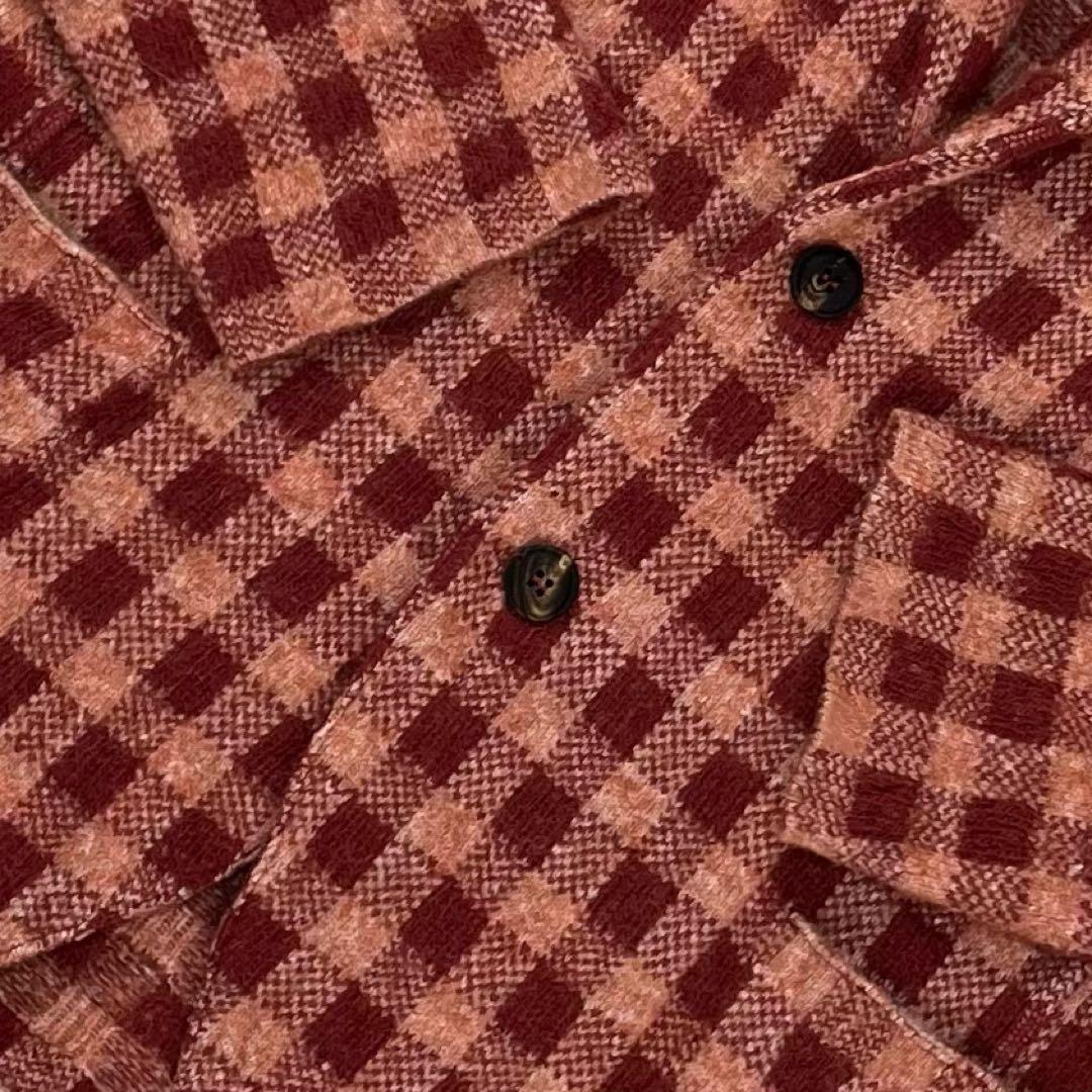 未使用級 LARDINI アルパカ六者混 グレンチェック アンコンジャケット M