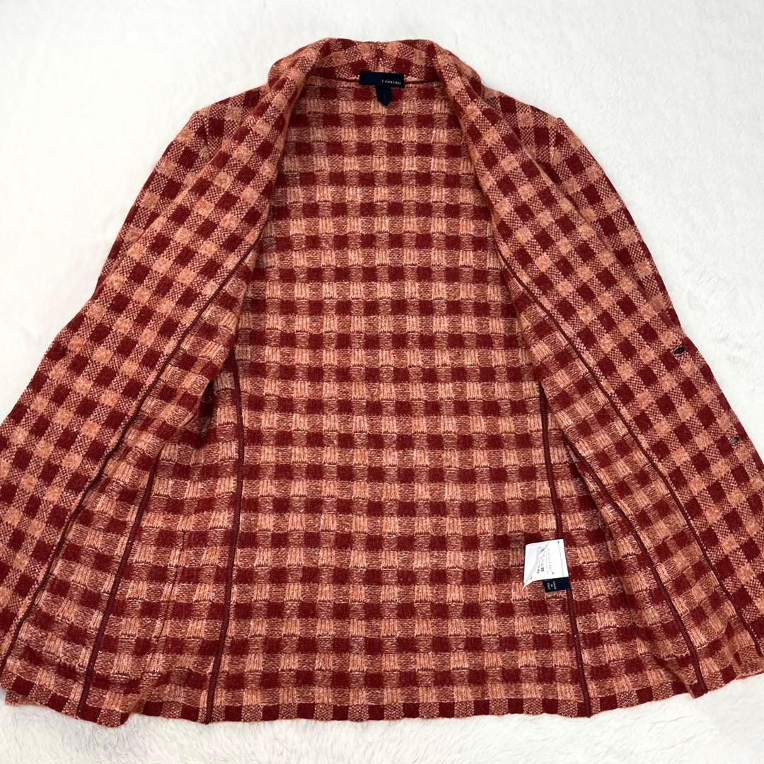 未使用級 LARDINI アルパカ六者混 グレンチェック アンコンジャケット M