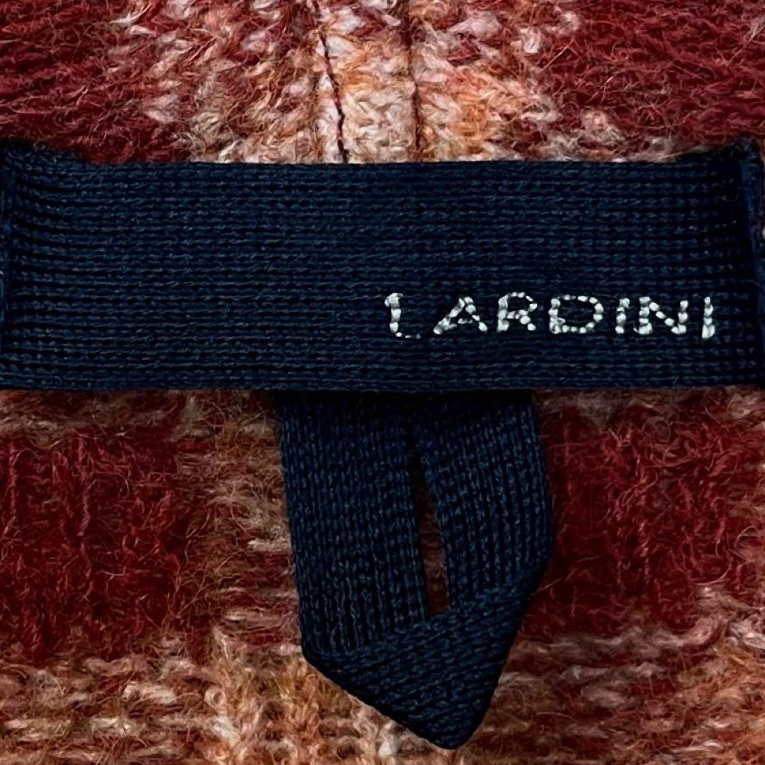 未使用級 LARDINI アルパカ六者混 グレンチェック アンコンジャケット M