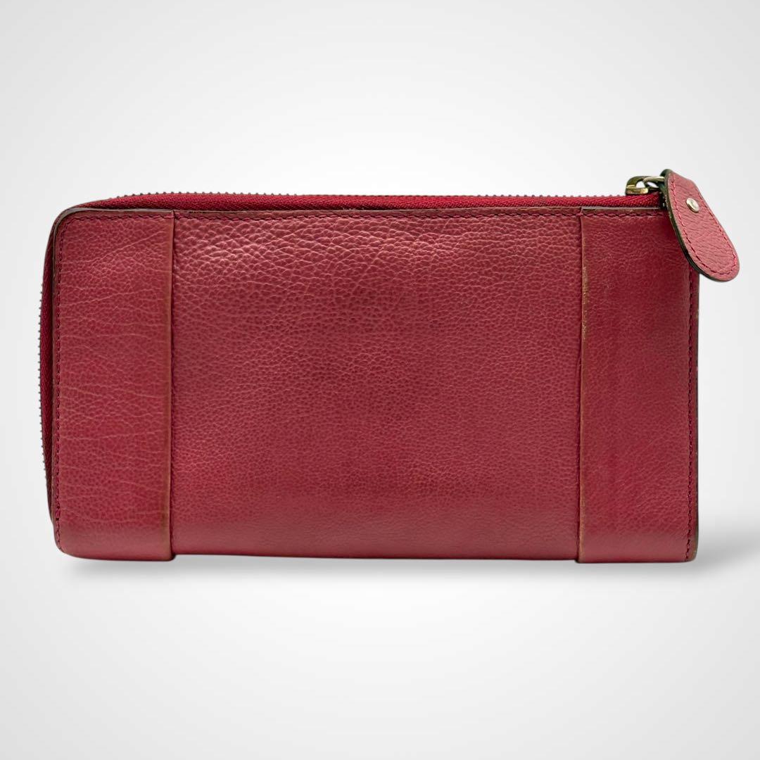 Chloe クロエ 長財布 レザー ピンク 本革 ゴールド金具 L字ジップ
