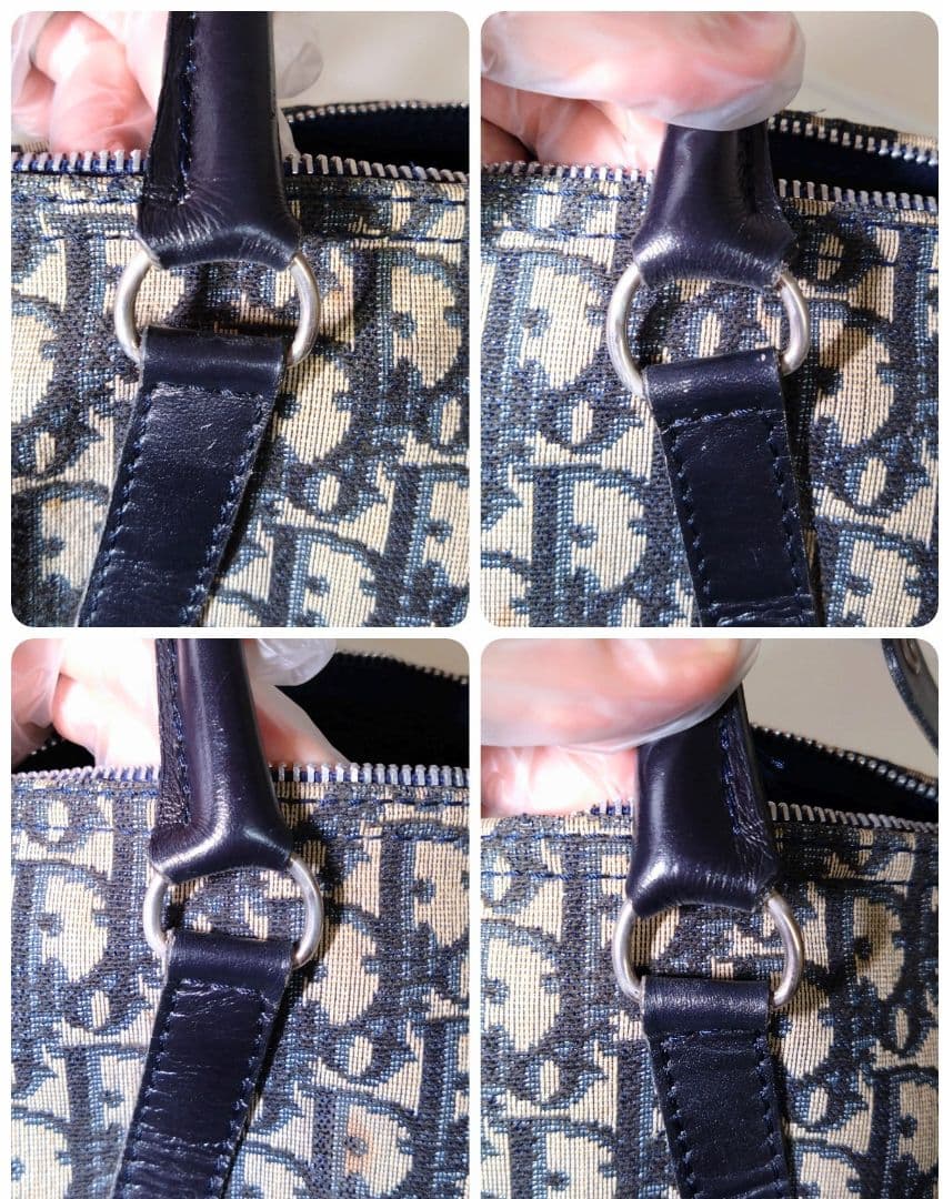 Dior ミニボストンバッグ トロッター キャンバス レザー