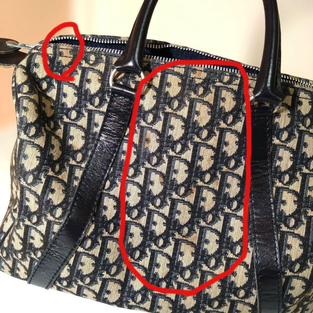 Dior ミニボストンバッグ トロッター キャンバス レザー