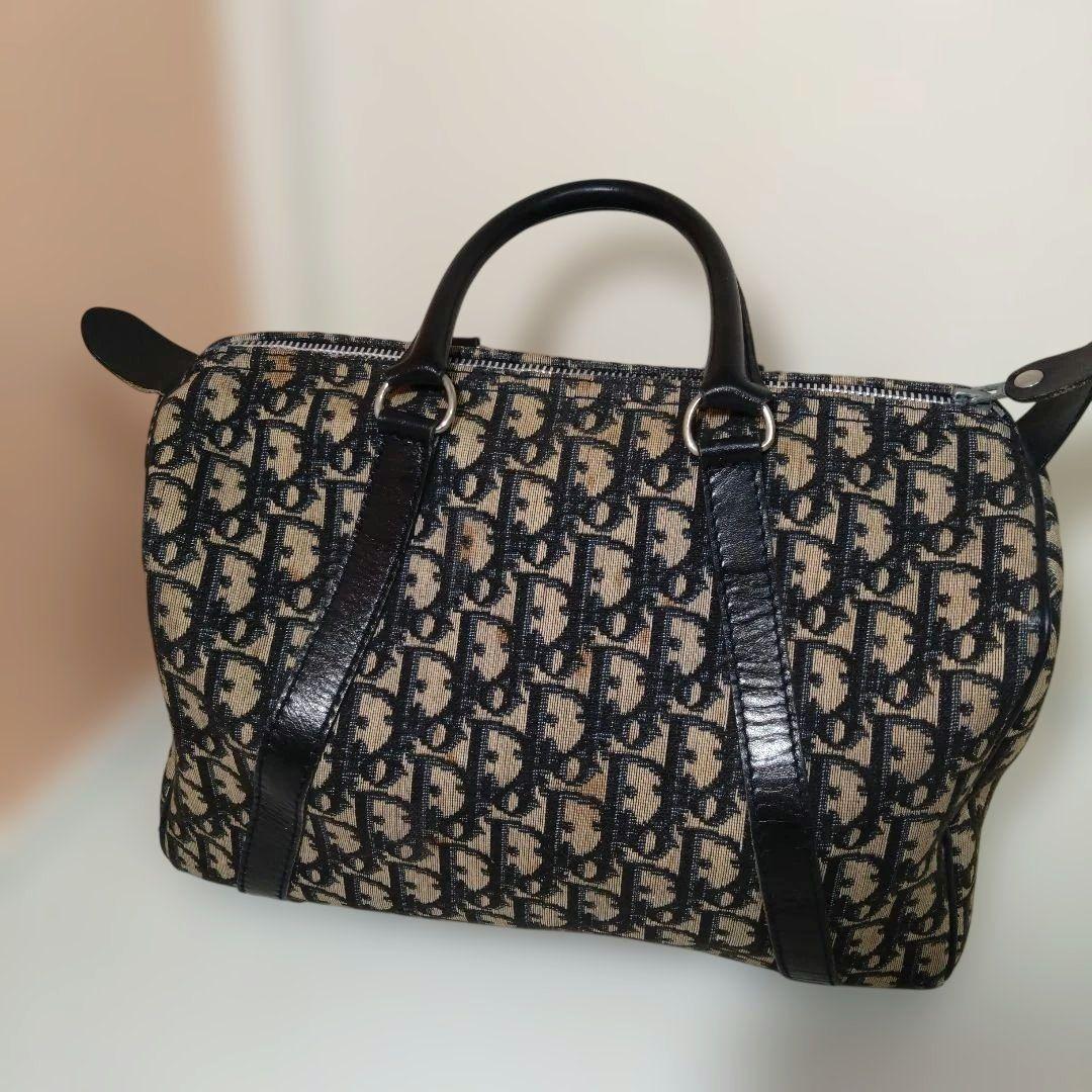 Dior ミニボストンバッグ トロッター キャンバス レザー