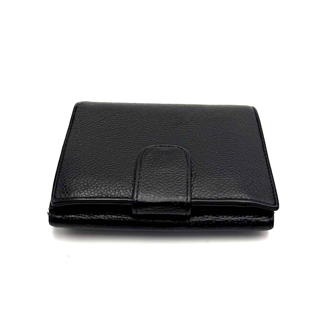 シャネルCHANEL黒折り財布キャビアスキン ココマーク