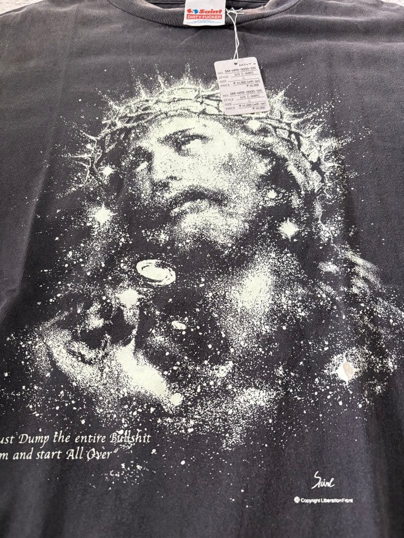 セントマイケル　ジーザスTシャツ　ブラック　Lサイズ
