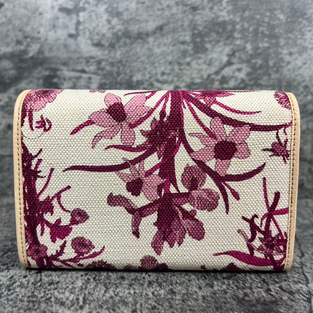 GUCCI キャンバス フラワー 二つ折り財布 花柄 コンパクト