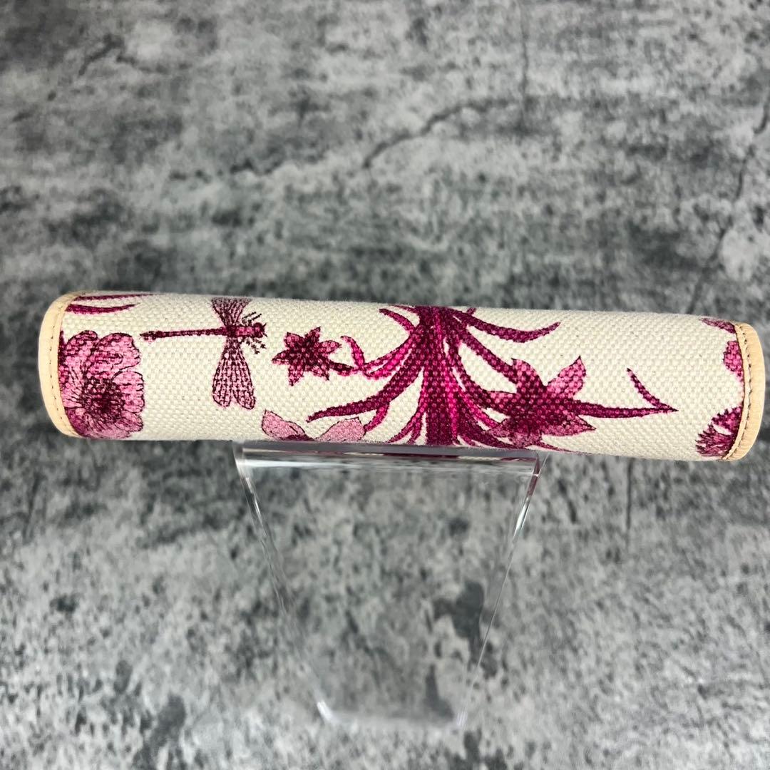 GUCCI キャンバス フラワー 二つ折り財布 花柄 コンパクト
