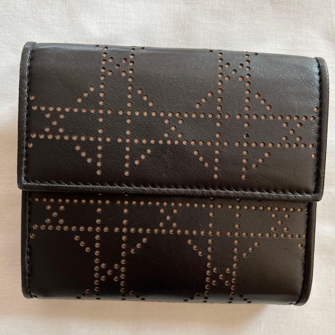 Dior 黒　レザー 二つ折り財布