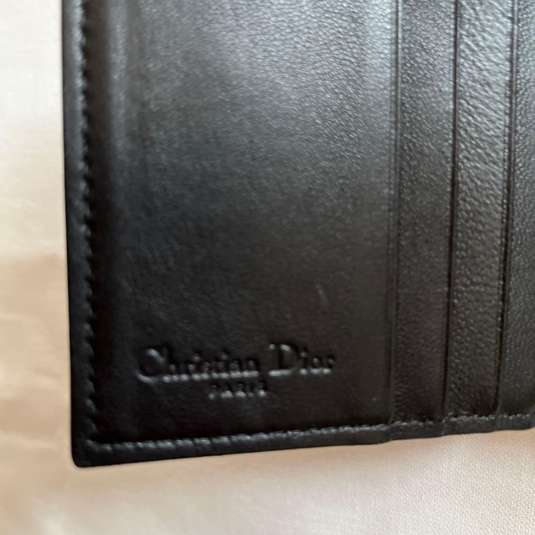 Dior 黒　レザー 二つ折り財布
