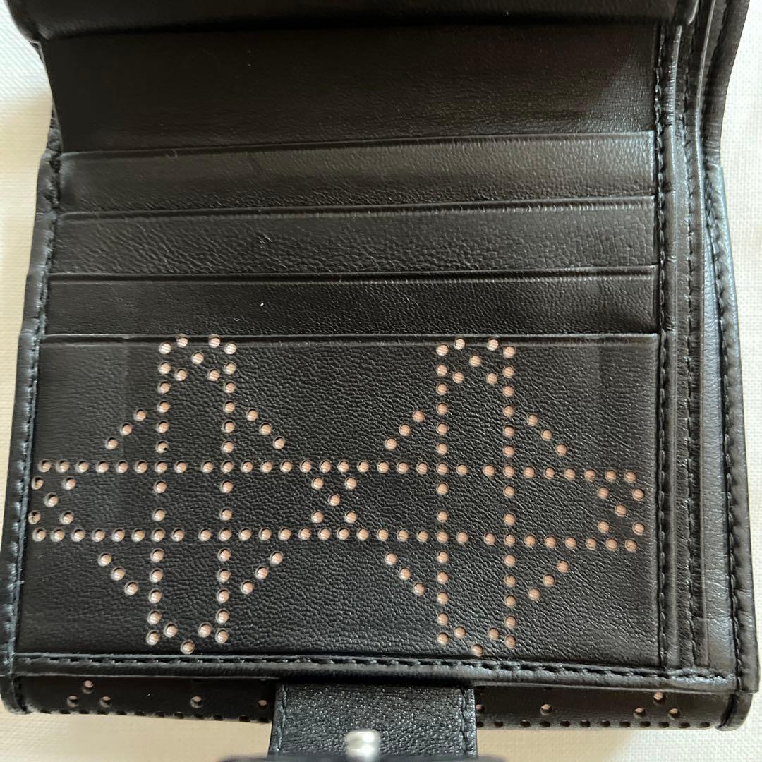 Dior 黒　レザー 二つ折り財布